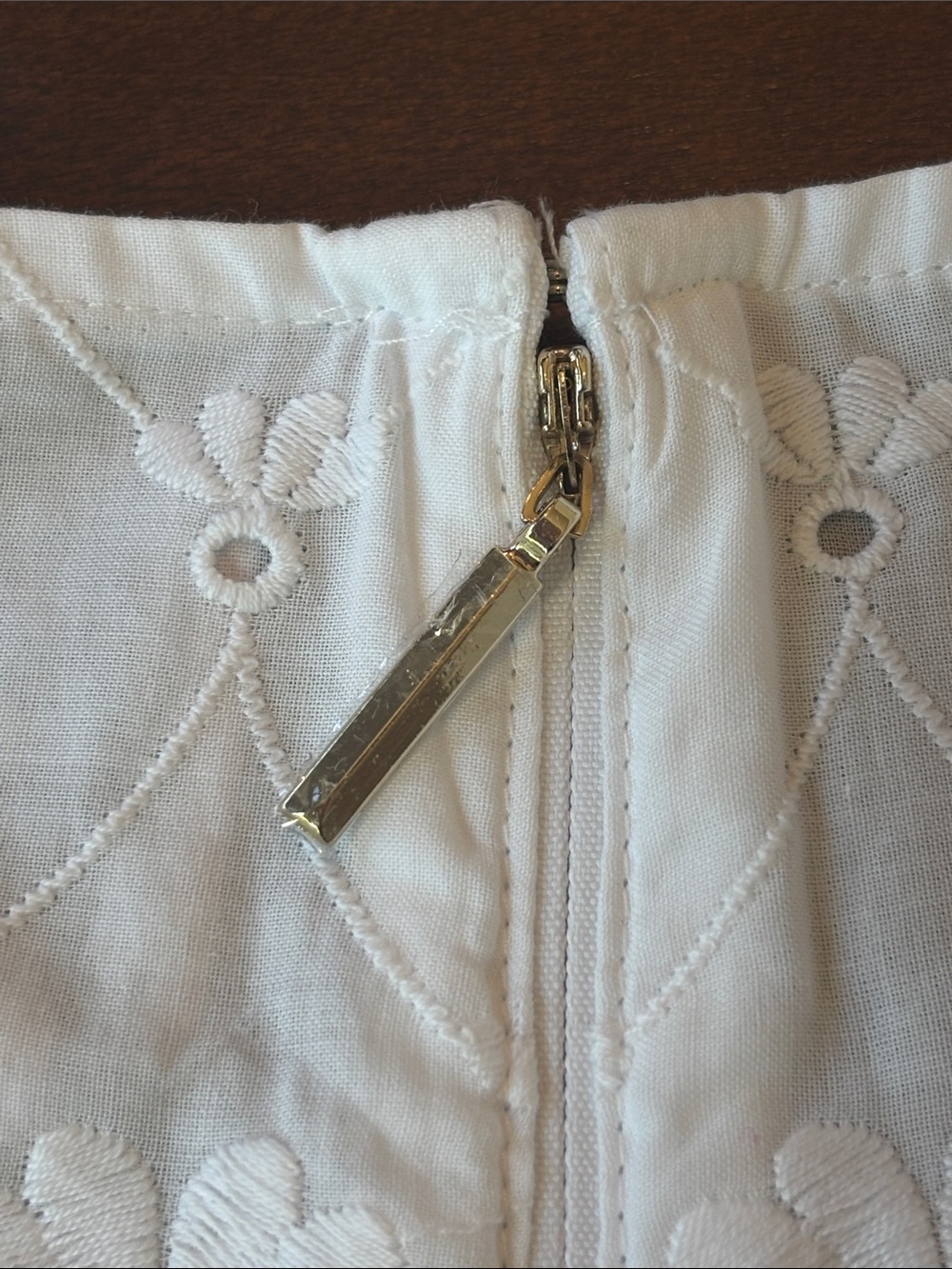 Kate Spade New York White Eyelet Midi Dress Size 8 Ruffle Sleeves 100% Cotton - Picture 9 of 9